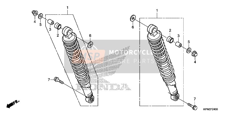 52400KPNA71, Ens De Amortiguador,  Tras, Honda, 0